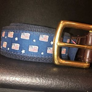 Vineyard Vines American Flag Belt Leather 32